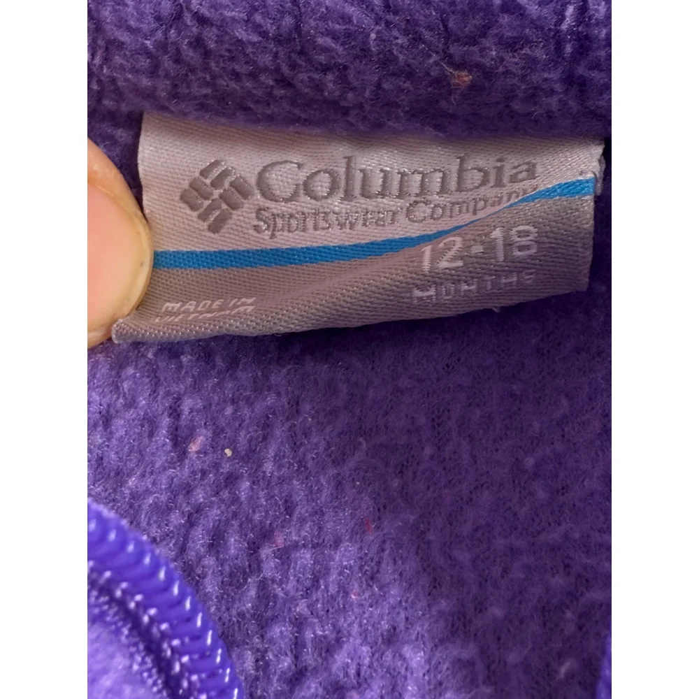 Columbia Baby 12-18M Purple Fleece Zip Jacket